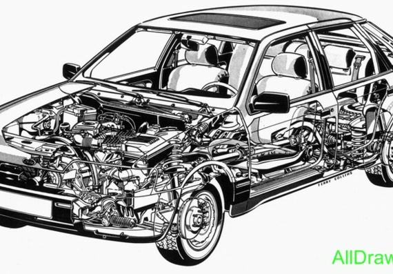 Ford Scorpio (1985) (Ford Skorpio (1985)) - drawings of the car